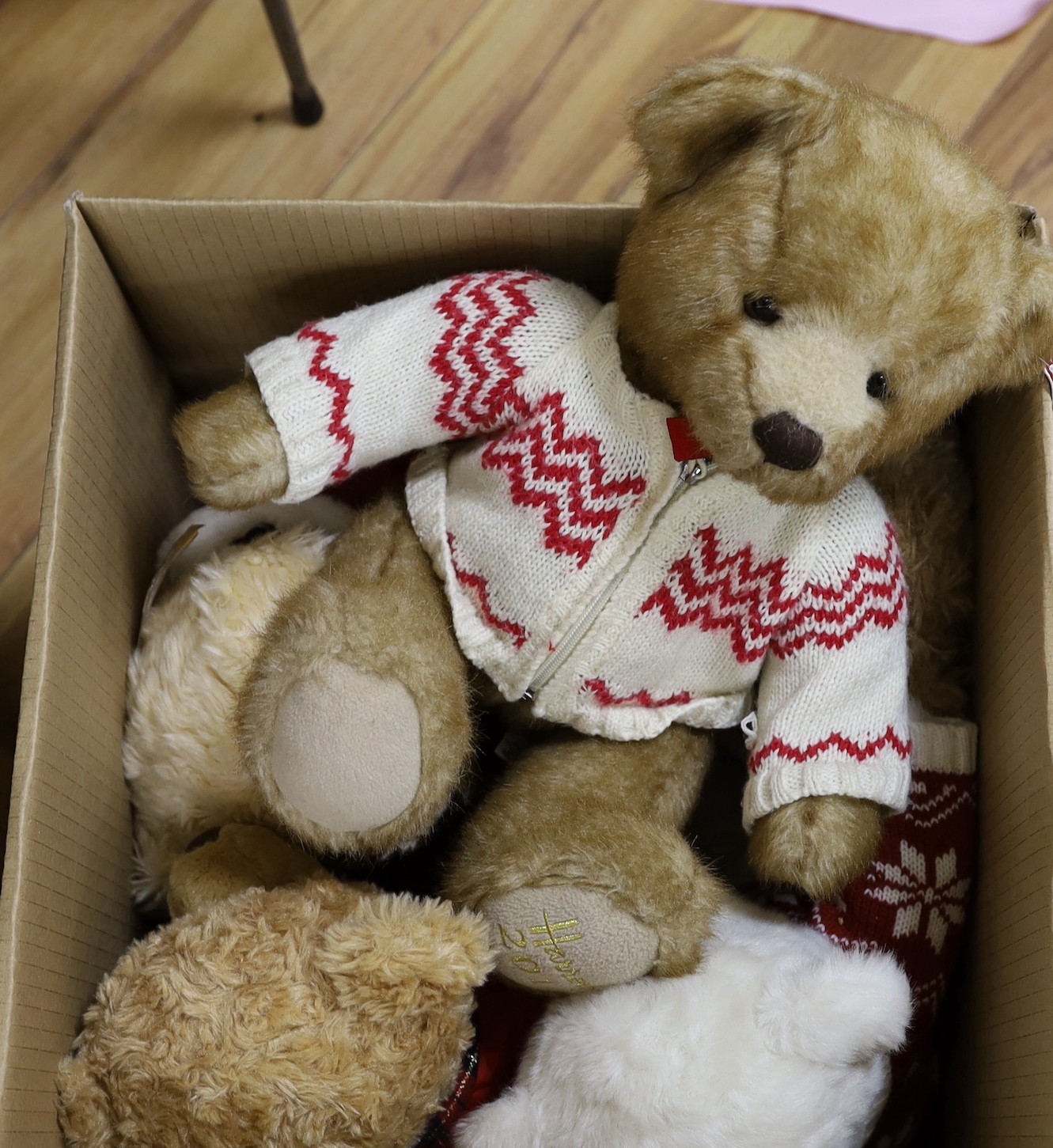 Five Harrods bears, all dressed, original labels, all 40-45cm, excellent condition